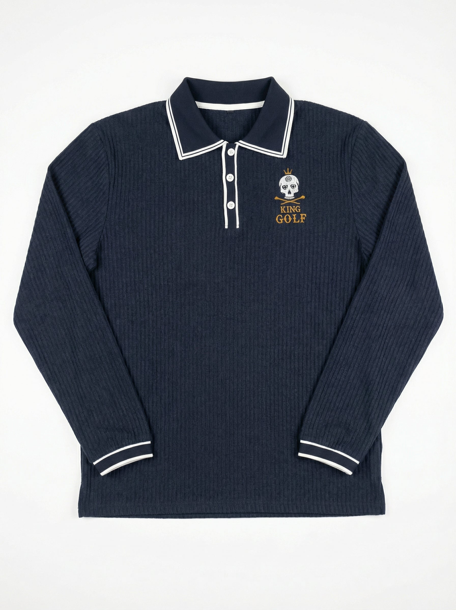Polo Bleu Marine Manches Longues — King Golf