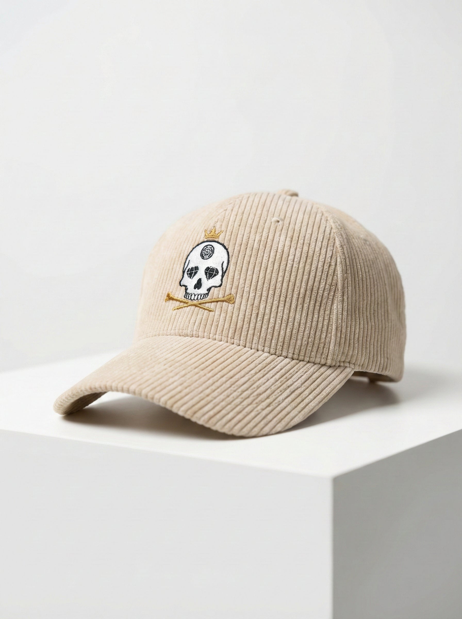 Casquette en Velours Crème – King Golf